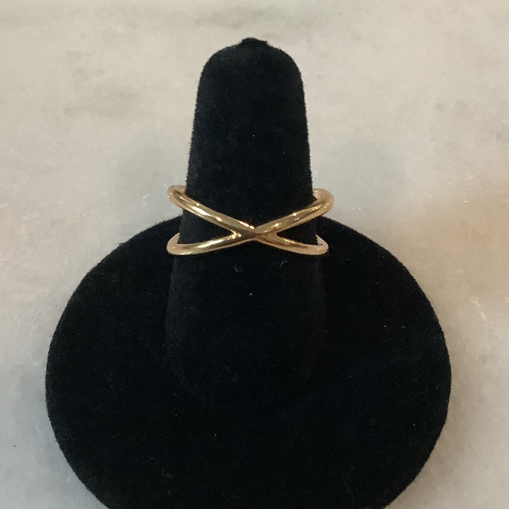 Minimalist Gold Crisscross Ring for Women, Brand New